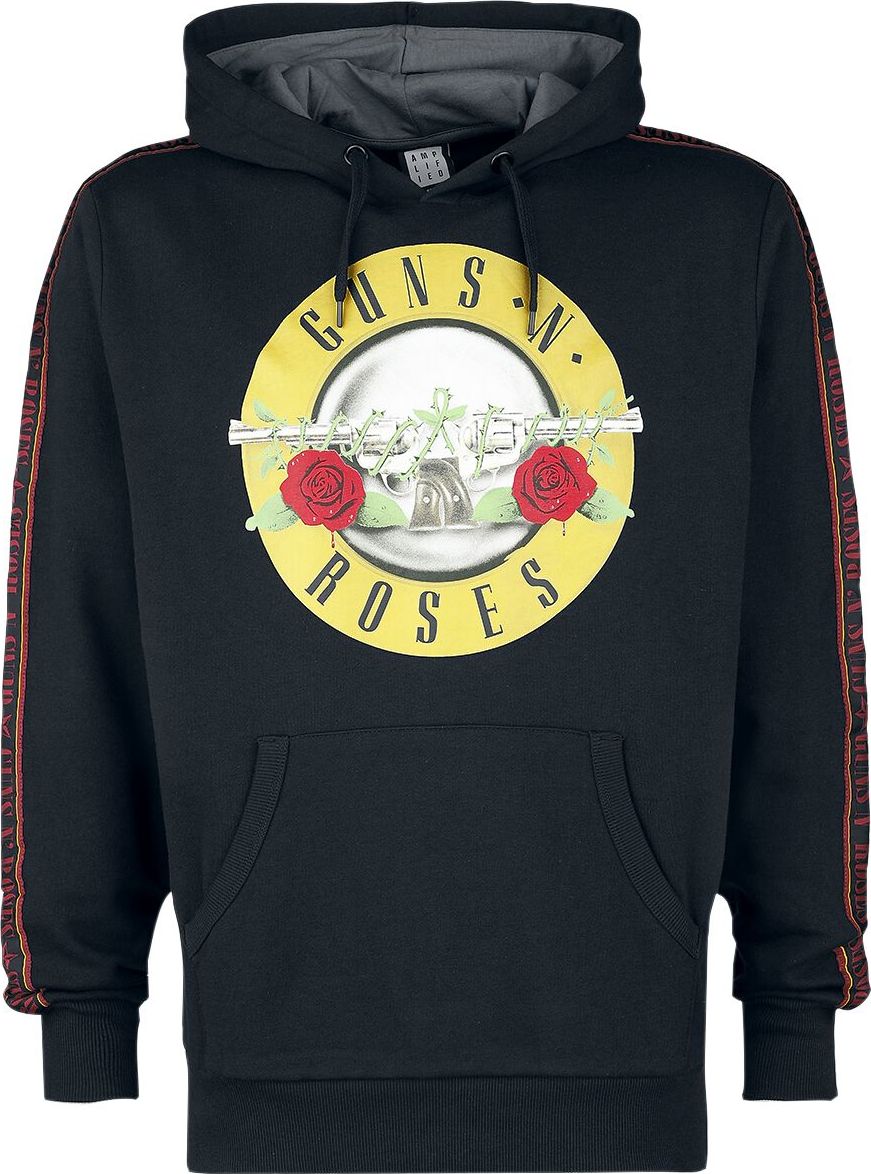 Guns N' Roses Amplified Collection - Mens Taped Fleece Hoodie Mikina s kapucí černá