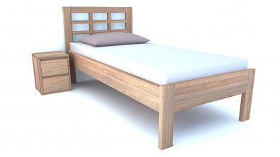 Postel Postelia GEONE Buk 80x200 - Dřevěné jednolůžko z bukového masivu