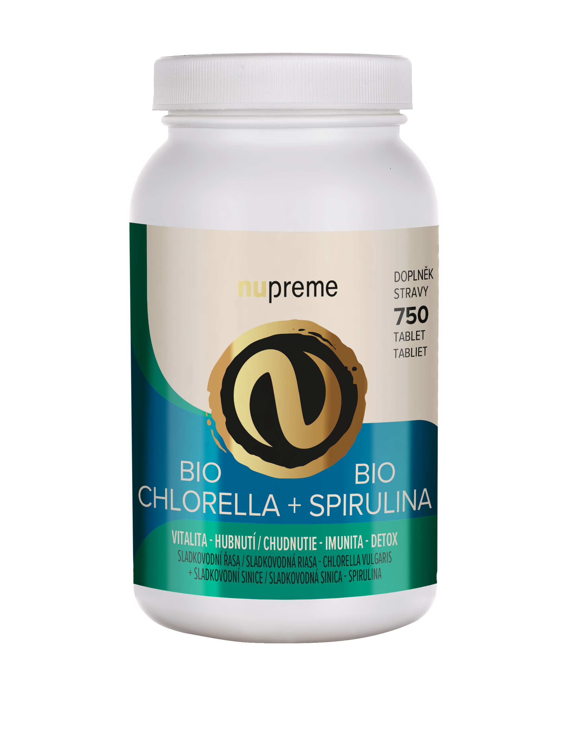 Chlorella + Spirulina 750 tbl. BIO NUPREME