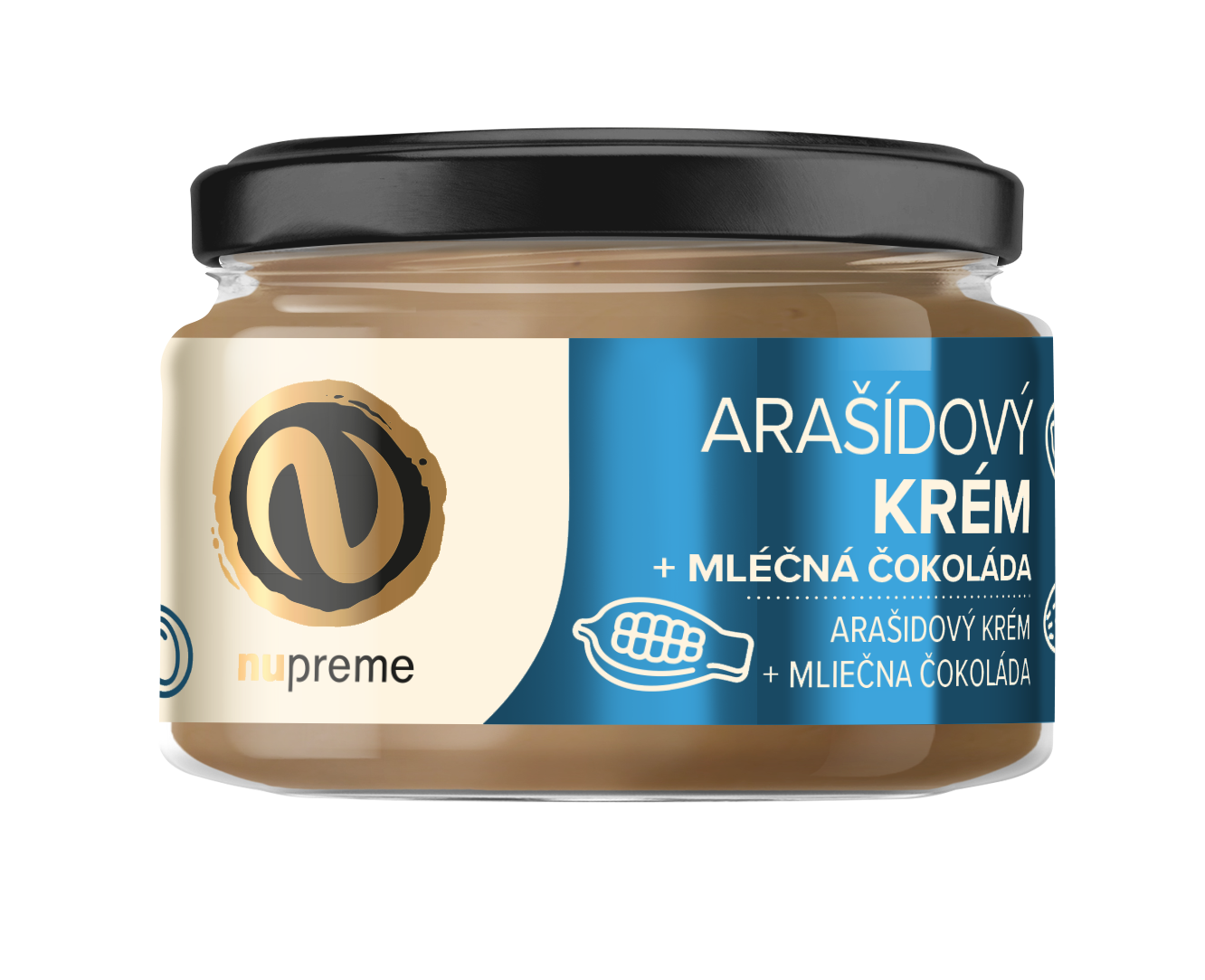 Arašídový krém s mléčnou čokoládou 220g NUPREME