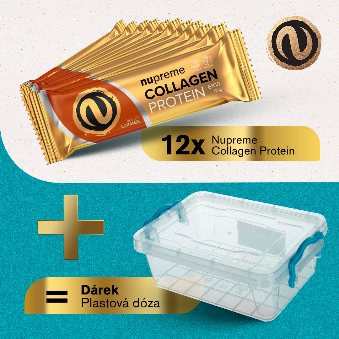Nupreme Proteinové tyčinky 12 ks v plastové dóze Příchuť: Slaný karamel