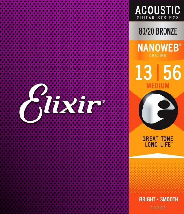 Elixir Acoustic Bronze 80/20 Nanoweb 11102 Medium