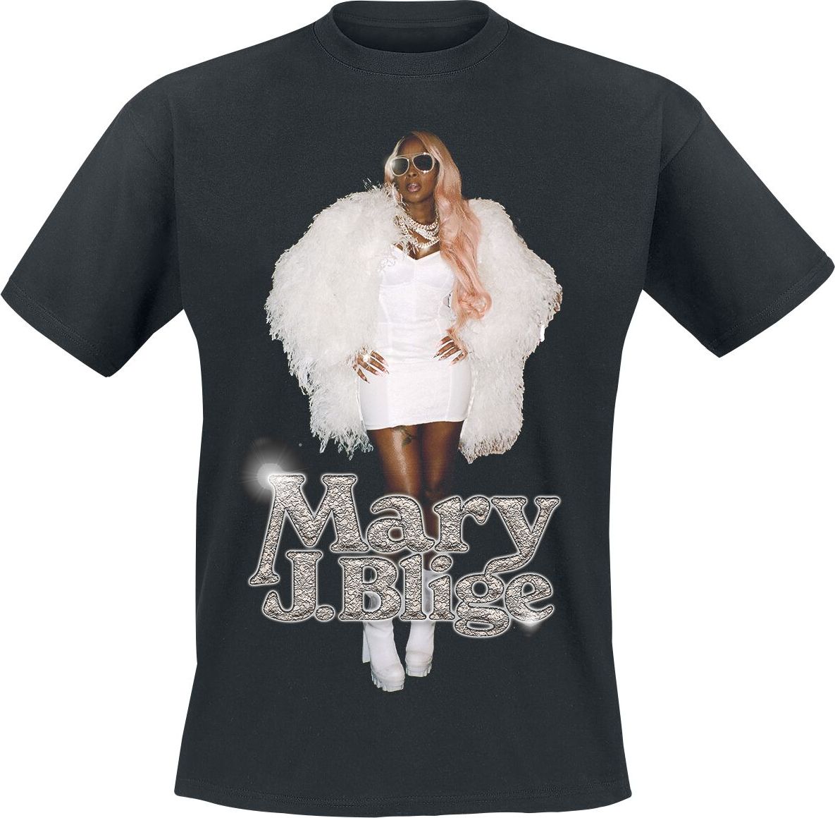 Mary J. Blige Photo Glossy Tričko černá