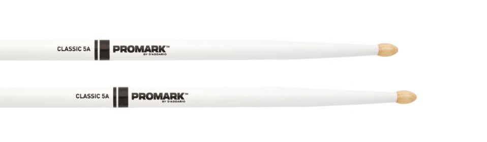 Pro-Mark TX5AW-WHITE Classic 5A Painted Hickory Wood Tip - White