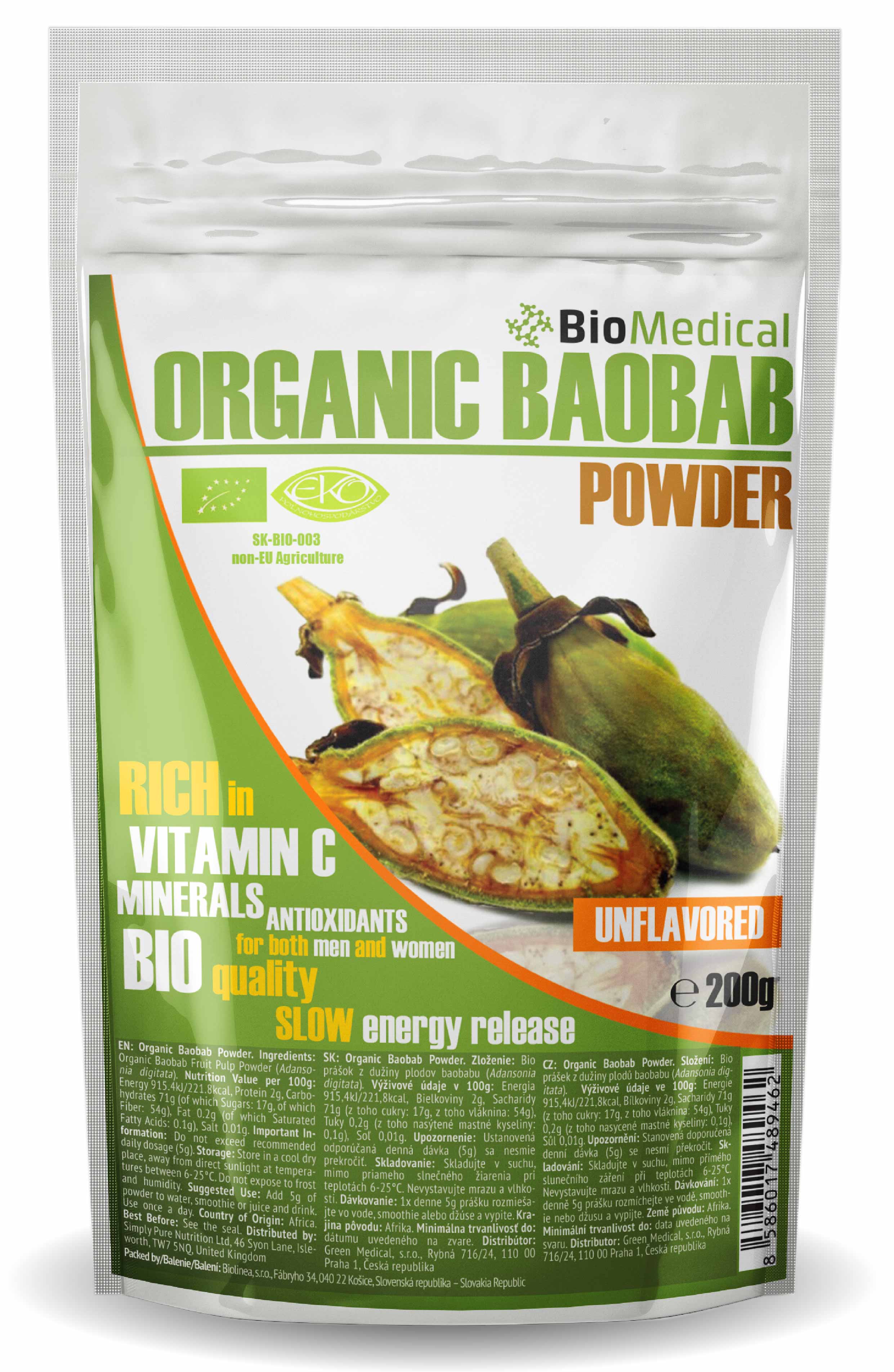 Organic Baobab Powder - Bio baobab prášek 200g