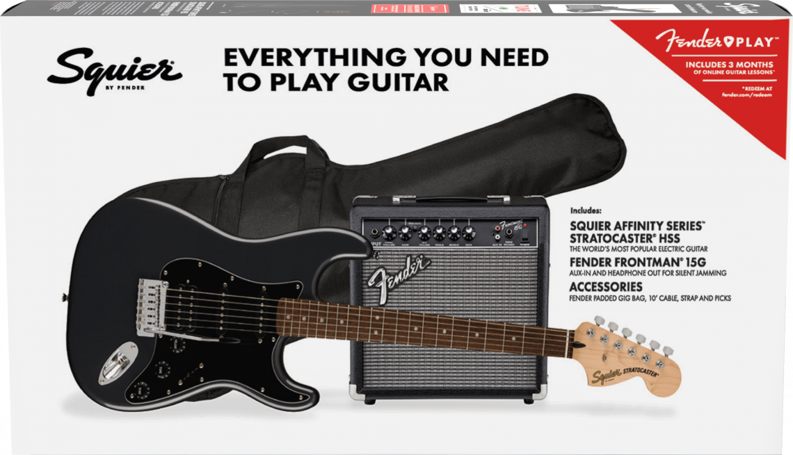 Fender Squier Affinity Series Stratocaster HSS Pack - Charcoal Frost Metallic