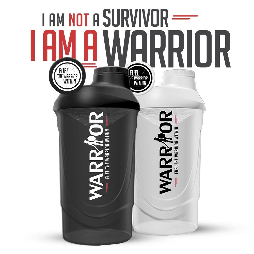 Shaker Warrior 600ml průhledný 600ml Černá