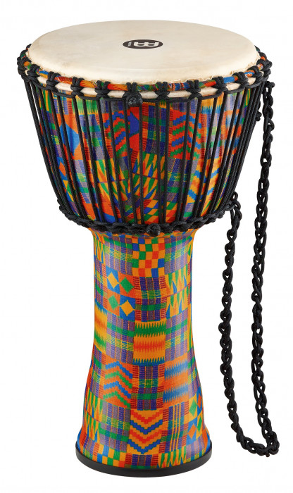 Meinl PADJ2-M-G Travel Rope Tuned Djembe Goat Head 10” - Kenyan Quilt