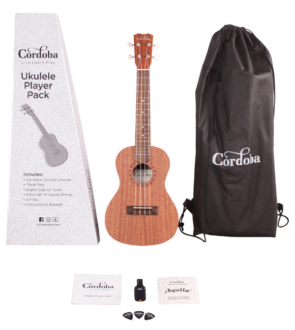 Cordoba Ukulele Player Pack Concert - Natural