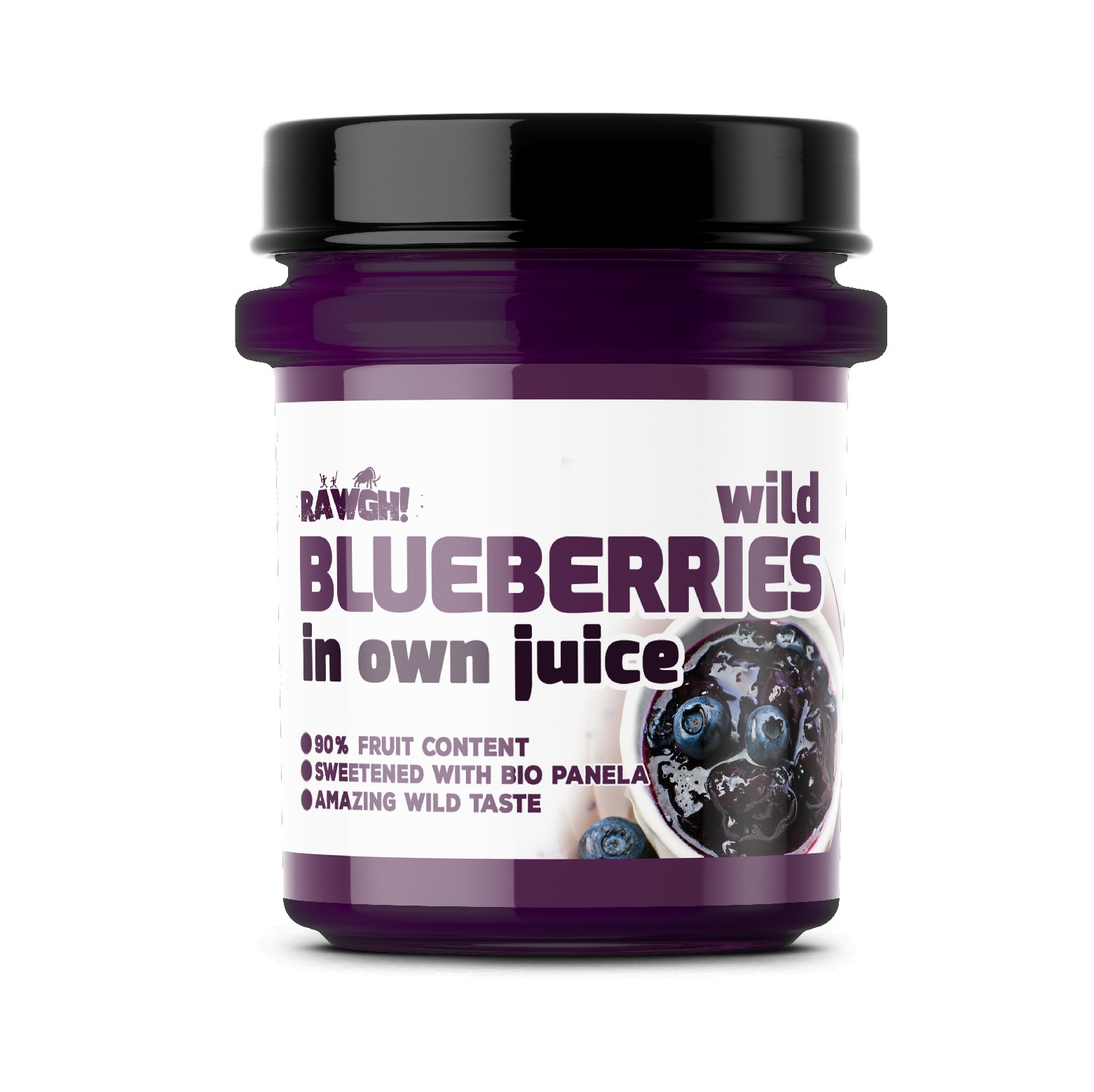 Lesní borůvky jako pomazánka / celé Lesní borůvka slazená bio panelou 200g