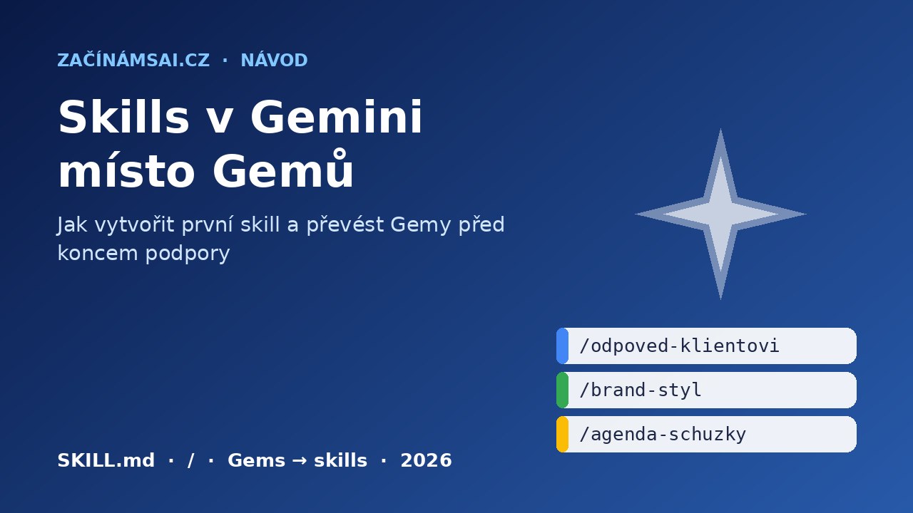 Skills v Gemini nahrazují Gemy: Jak vytvořit první skill a převést své Gemy (návod 2026)