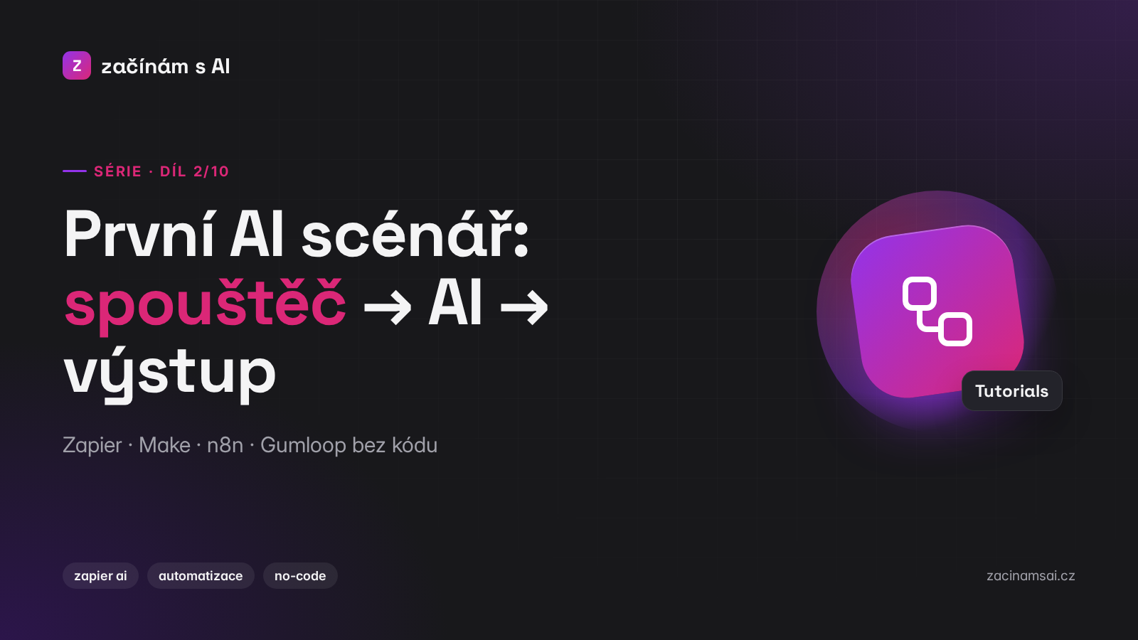 AI automatizace (2/10): první scénář spouštěč → AI → výstup