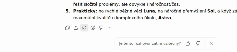 Detail pole pro psaní v ChatGPT s tlačítkem Přepnout model a přepínačem Přemýšlej